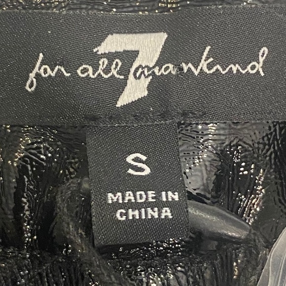 7 FOR MAN KIND The Matrix Black Shiny Faux Patent Leather Boot Cut Pants S NWT - Picture 12 of 16